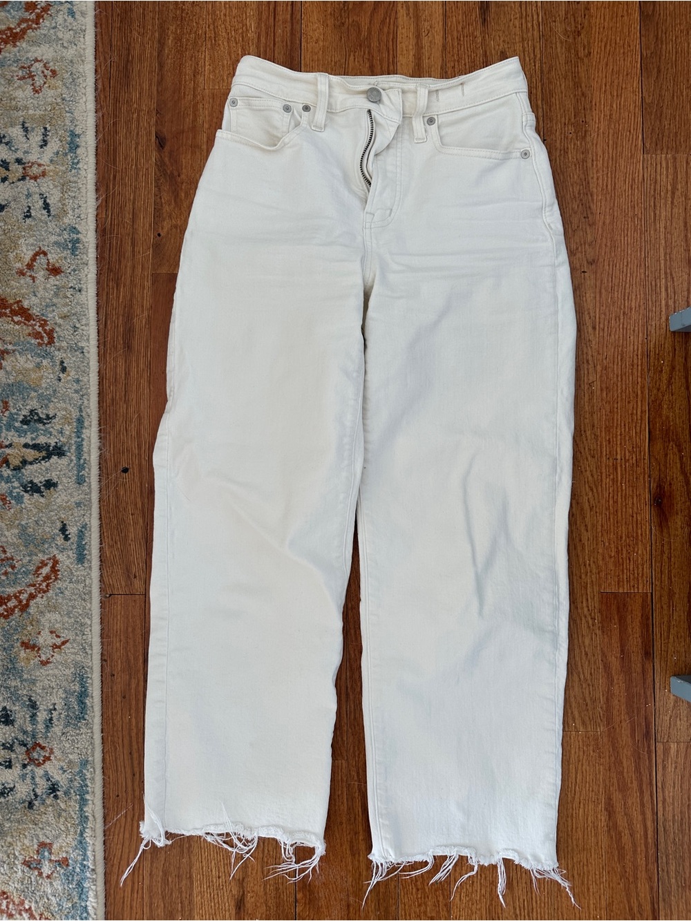 Madewell High-Rise Straight-Leg Jeans in White